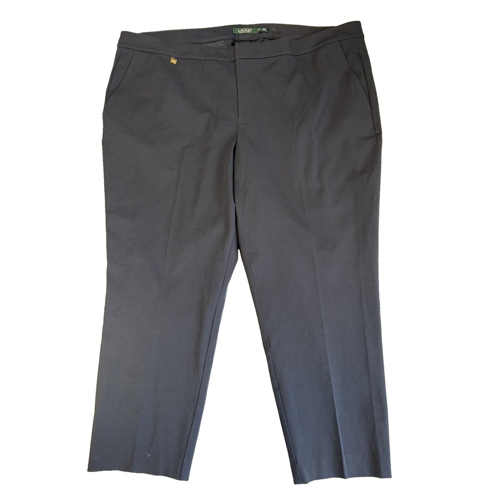 Lauren‎ Ralph Lauren Women's 22W Navy Blue Straight Ankle Dress Pants Career